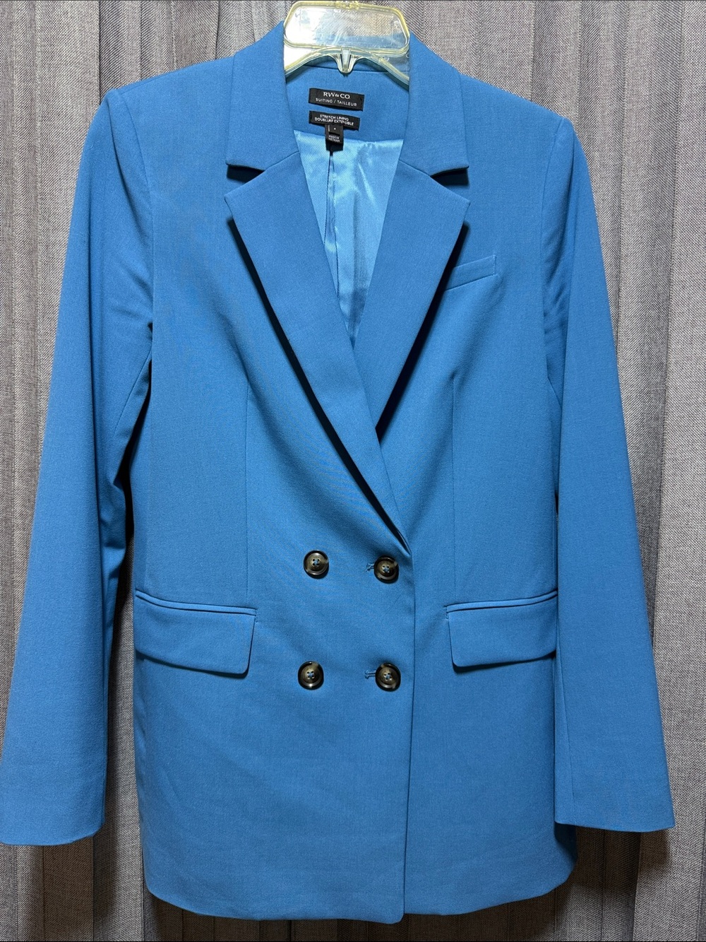 RW&CO. Bright Blue Double-Breasted Boyfriend Blazer